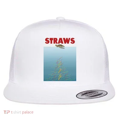 Straws Suck End Plastic Pollution Flat Bill Trucker Hat