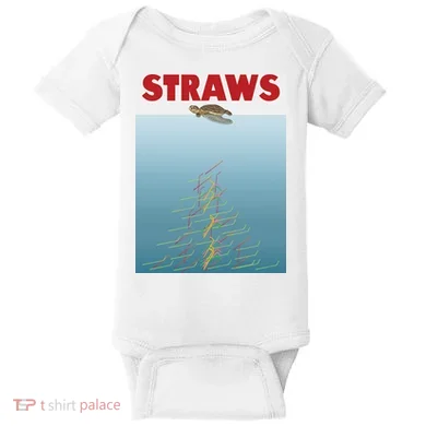 Straws Suck End Plastic Pollution Baby Bodysuit