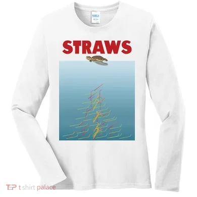 Straws Suck End Plastic Pollution Women's Long Sleeve Shirt