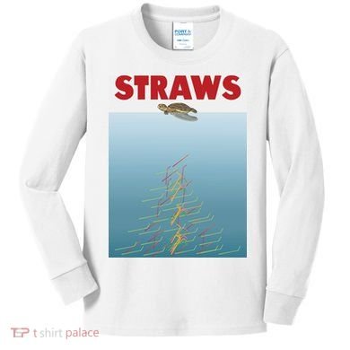 Straws Suck End Plastic Pollution Kids Long Sleeve Shirt