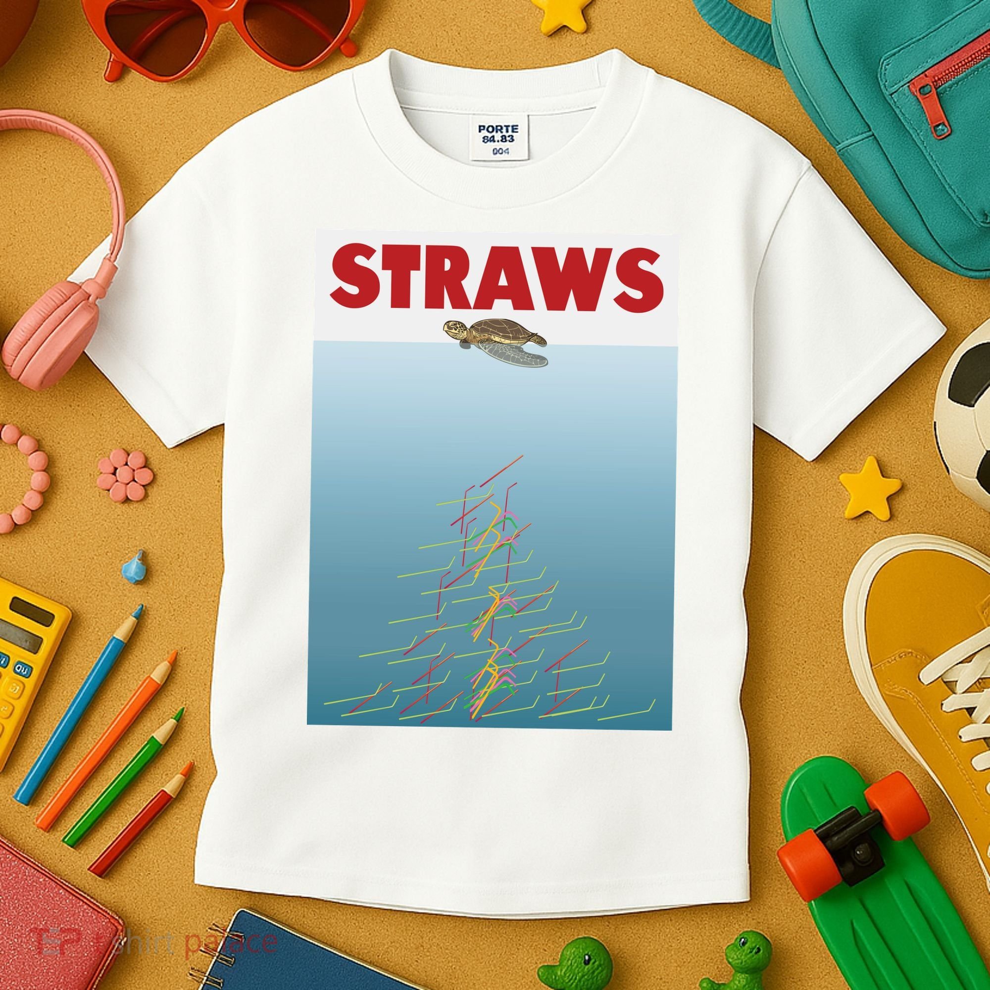 Straws Suck End Plastic Pollution Kids T-Shirt