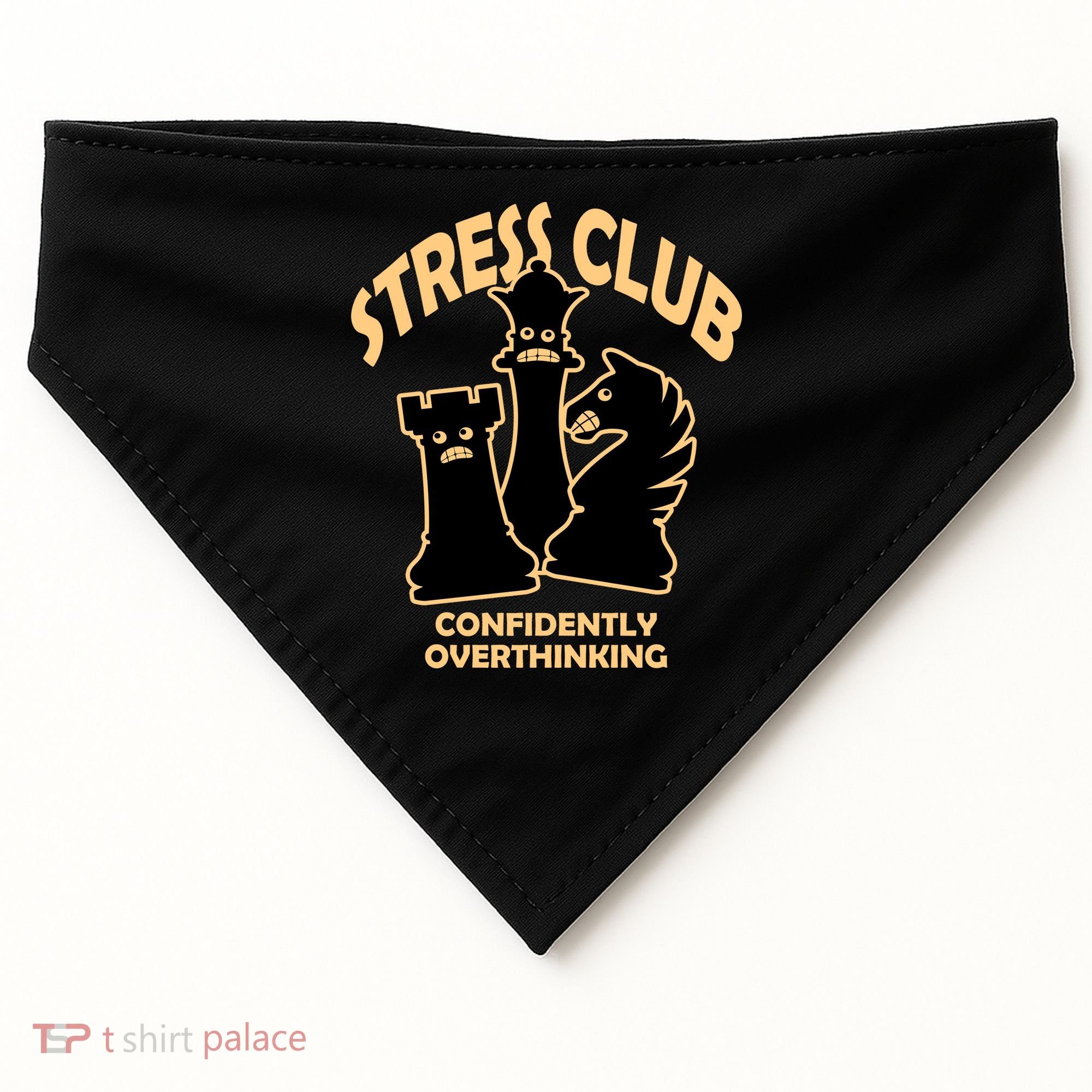 Stress Club Confidently Overthinking USA-Made Doggie Bandana