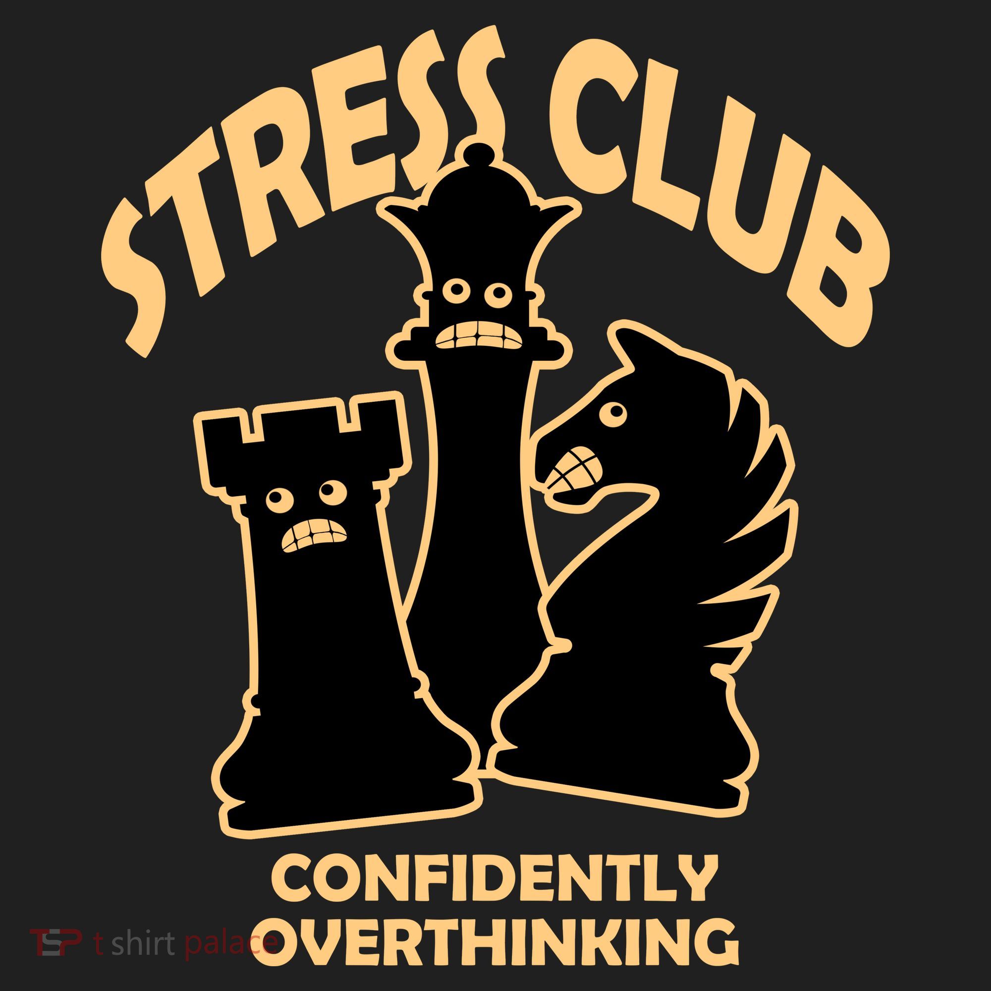 Stress Club Confidently Overthinking Golf Towel