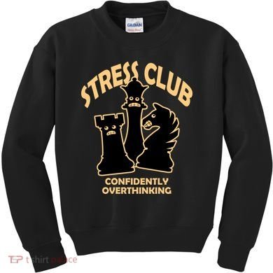Stress Club Confidently Overthinking Kids Sweatshirt