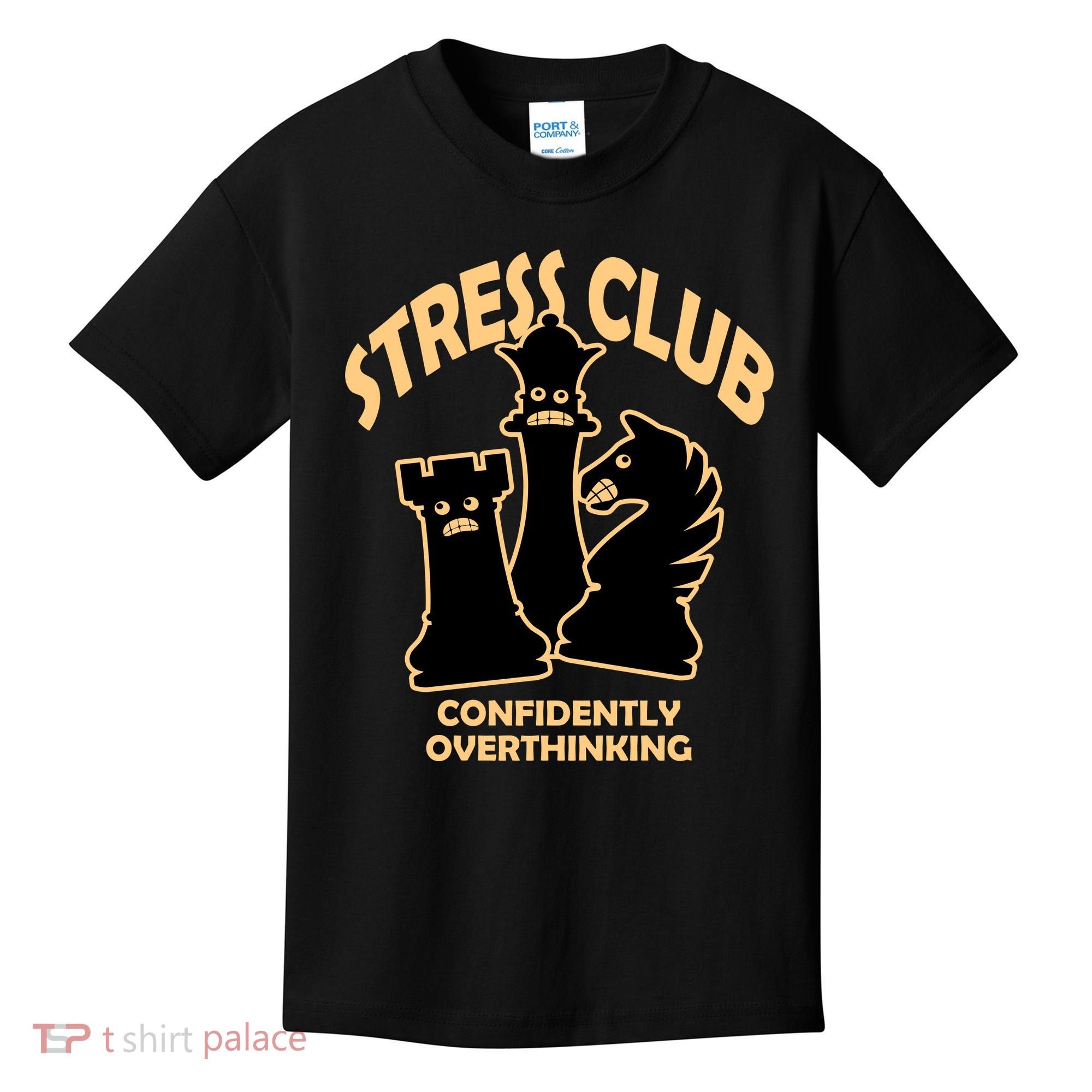 Stress Club Confidently Overthinking Kids T-Shirt