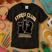 Stress Club Confidently Overthinking Kids T-Shirt thumb 3