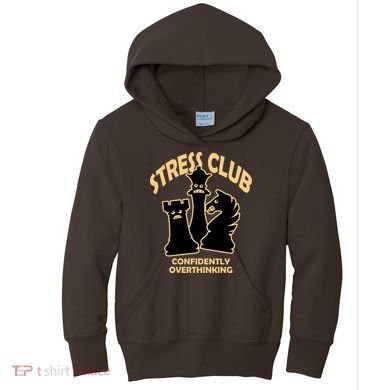Stress Club Confidently Overthinking Kids Hoodie