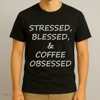 Stressed Bless Coffee Obsessed T-Shirt thumb 3