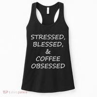 Stressed Bless Coffee Obsessed Women's Tank Top thumb 0