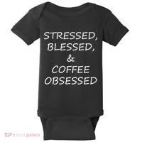 Stressed Bless Coffee Obsessed Baby Bodysuit thumb 0