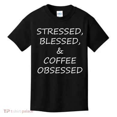 Stressed Bless Coffee Obsessed Kids T-Shirt