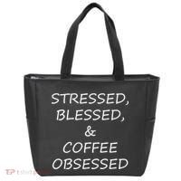 Stressed Bless Coffee Obsessed Tote Bag thumb 0