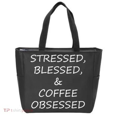 Stressed Bless Coffee Obsessed Tote Bag