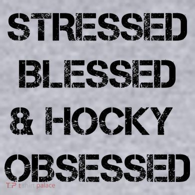 Stressed Blessed Hockey Obsessed Women's Racerback Cropped Tank