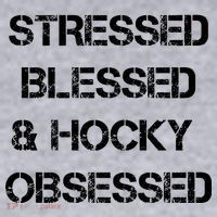 Stressed Blessed Hockey Obsessed Women's Racerback Cropped Tank thumb 2
