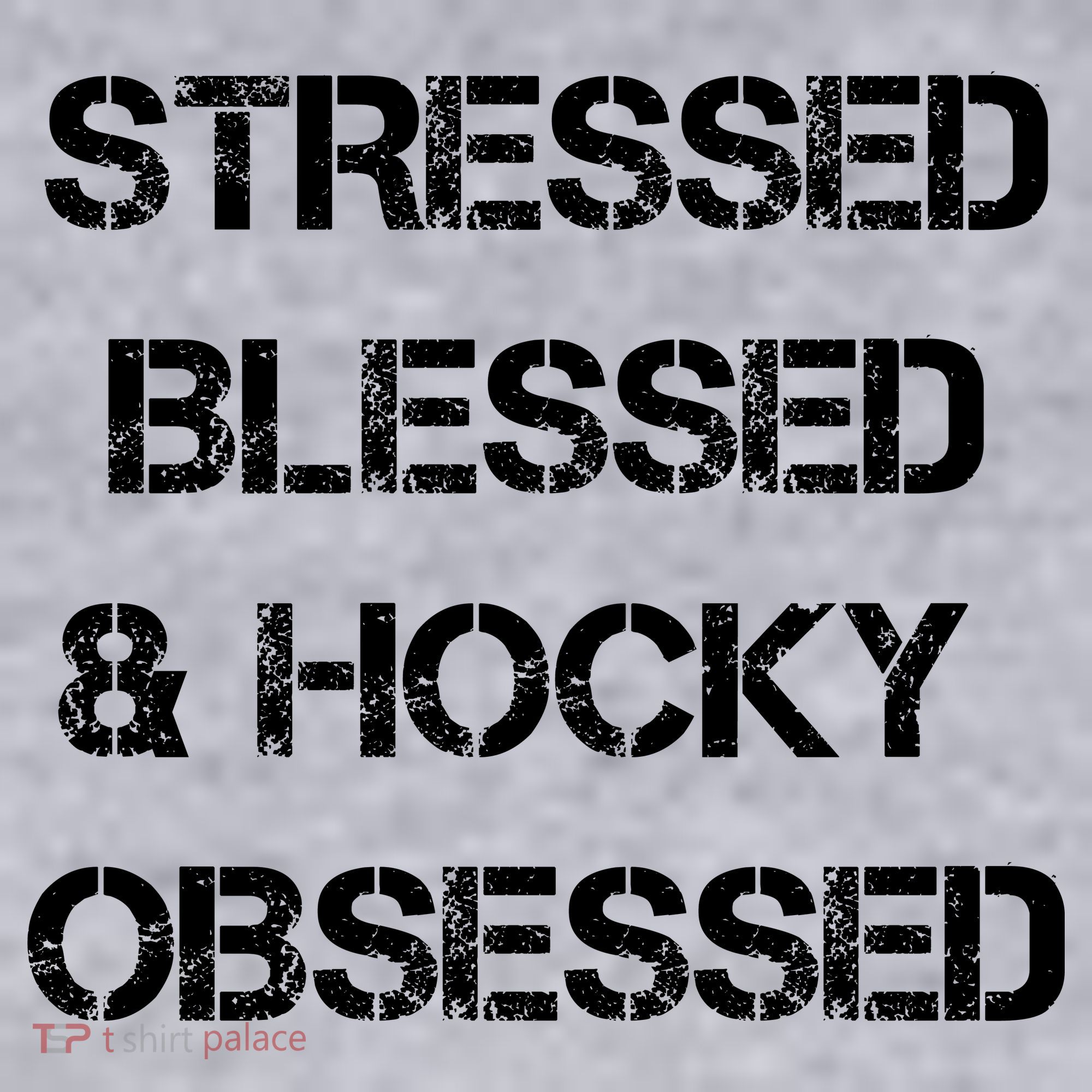 Stressed Blessed Hockey Obsessed Women's Racerback Cropped Tank