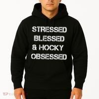 Stressed Blessed Hockey Obsessed Hoodie thumb 2
