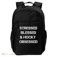 Stressed Blessed Hockey Obsessed Backpack thumb 0