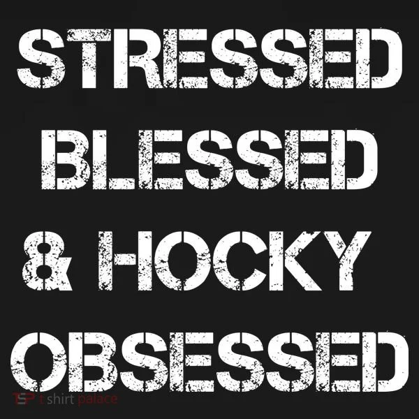 Stressed Blessed Hockey Obsessed Bucket Hat