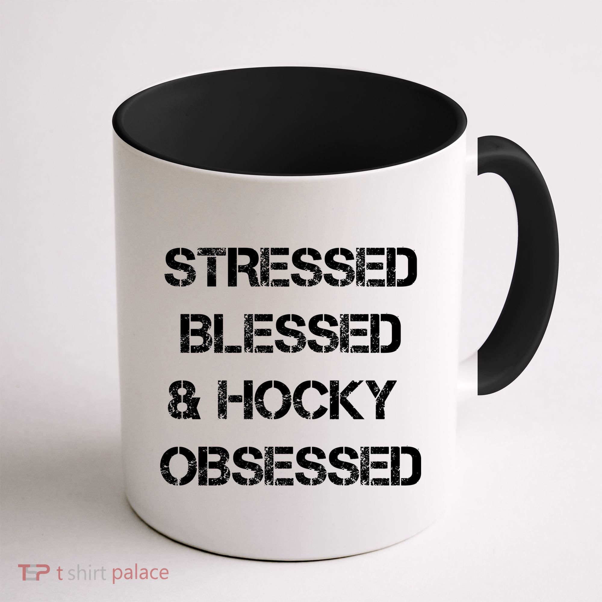 Stressed Blessed Hockey Obsessed Coffee Mug