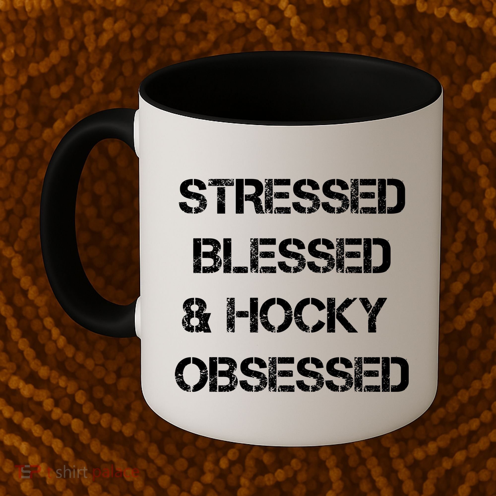 Stressed Blessed Hockey Obsessed Coffee Mug