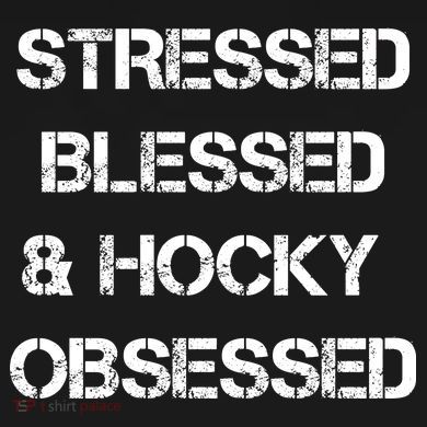 Stressed Blessed Hockey Obsessed Baby Long Sleeve Bodysuit