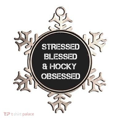 Stressed Blessed Hockey Obsessed Ornament