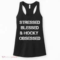 Stressed Blessed Hockey Obsessed Women's Tank Top thumb 0
