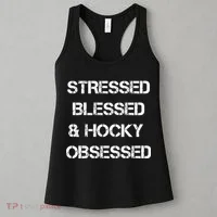 Stressed Blessed Hockey Obsessed Women's Tank Top thumb 3