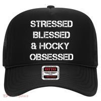 Stressed Blessed Hockey Obsessed Hat thumb 0