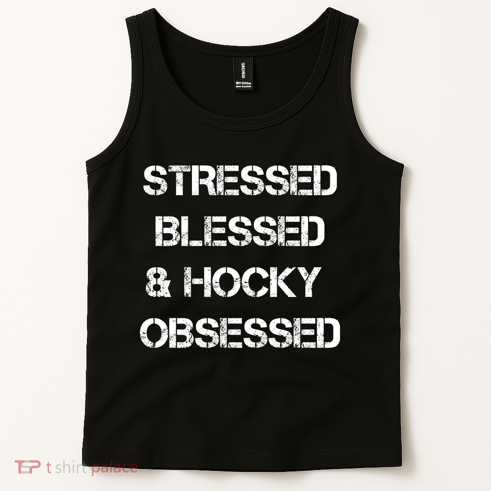 Stressed Blessed Hockey Obsessed Tank Top