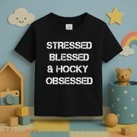 Stressed Blessed Hockey Obsessed Toddler T-Shirt thumb 3