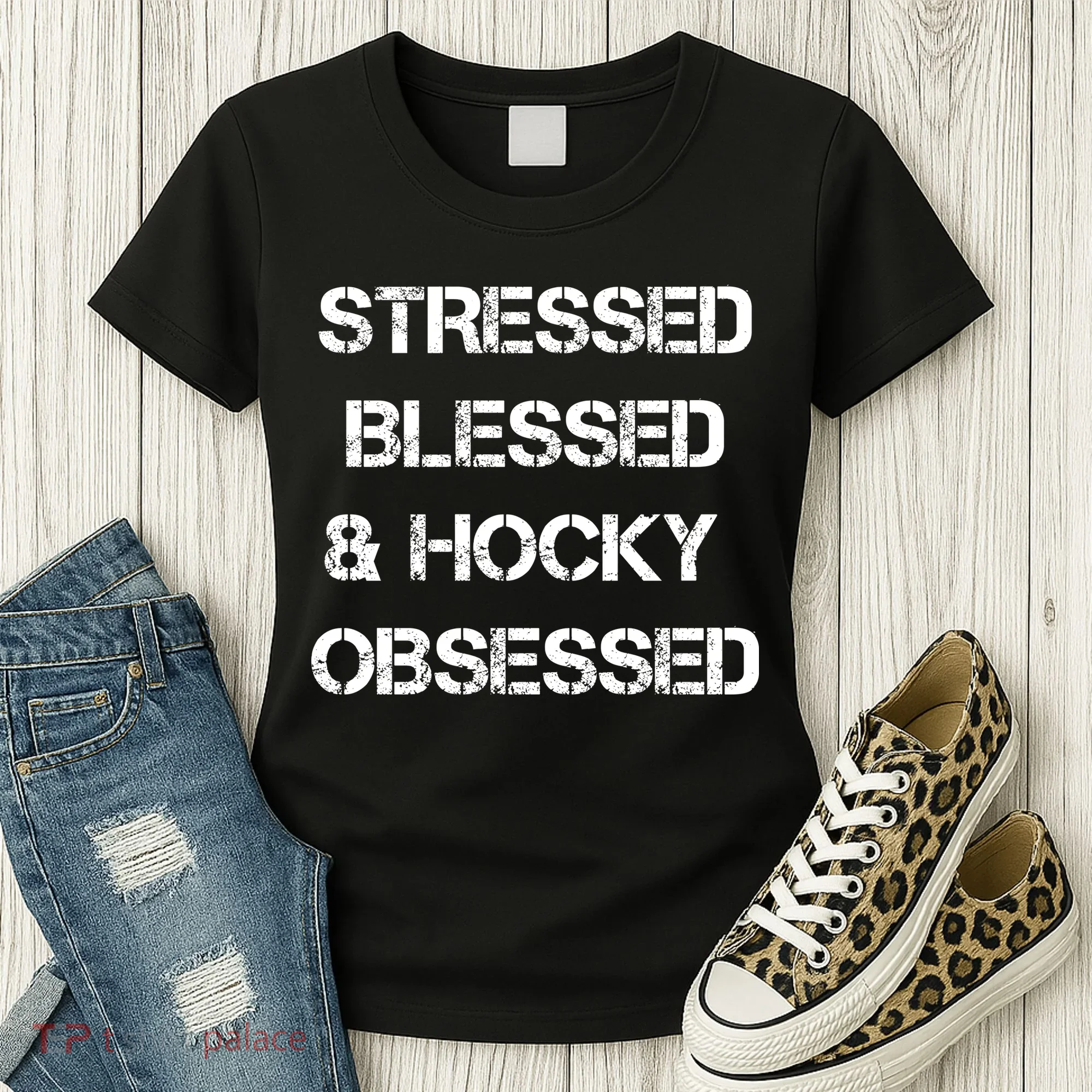 Stressed Blessed Hockey Obsessed Women's T-Shirt