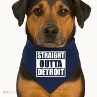 Striaght Outta Detroit Michigan USA-Made Doggie Bandana thumb 1