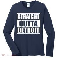 Striaght Outta Detroit Michigan Women's Long Sleeve Shirt thumb 0