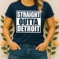 Striaght Outta Detroit Michigan Women's T-Shirt thumb 2