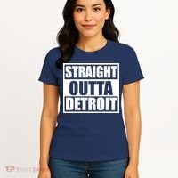 Striaght Outta Detroit Michigan Women's T-Shirt thumb 4