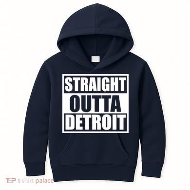 Striaght Outta Detroit Michigan Kids Hoodie