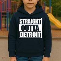 Striaght Outta Detroit Michigan Kids Hoodie thumb 3