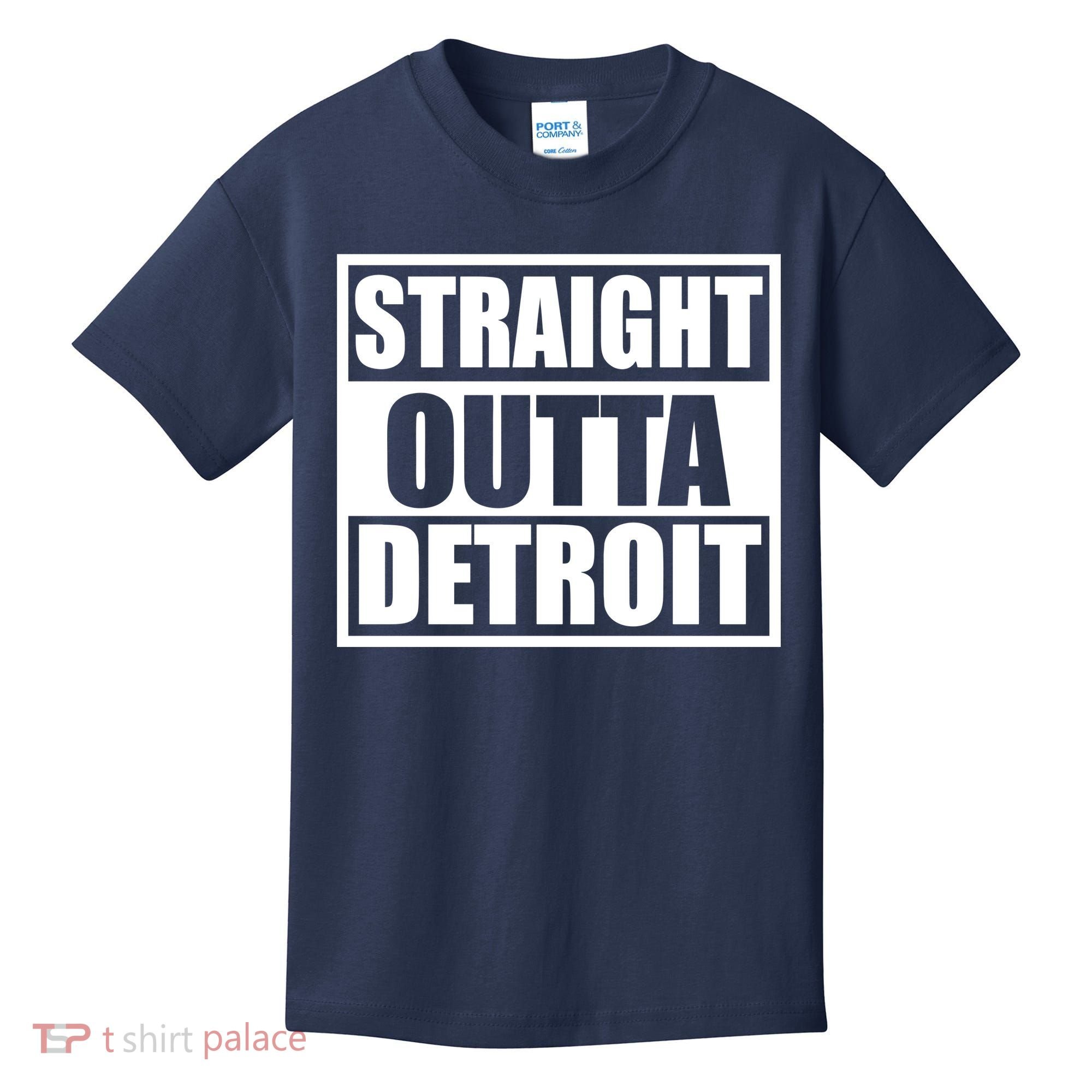 Striaght Outta Detroit Michigan Kids T-Shirt