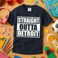 Striaght Outta Detroit Michigan Kids T-Shirt thumb 3