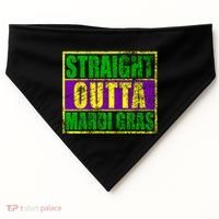 Striaght Outta Mardi Gras New Orleans Party USA-Made Doggie Bandana thumb 0