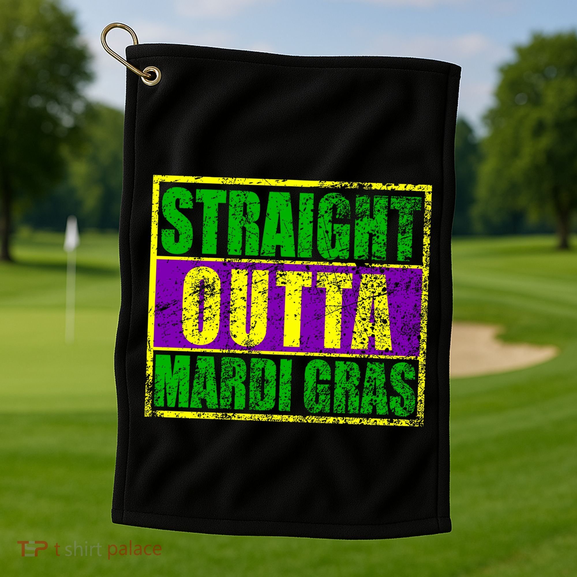 Striaght Outta Mardi Gras New Orleans Party Golf Towel
