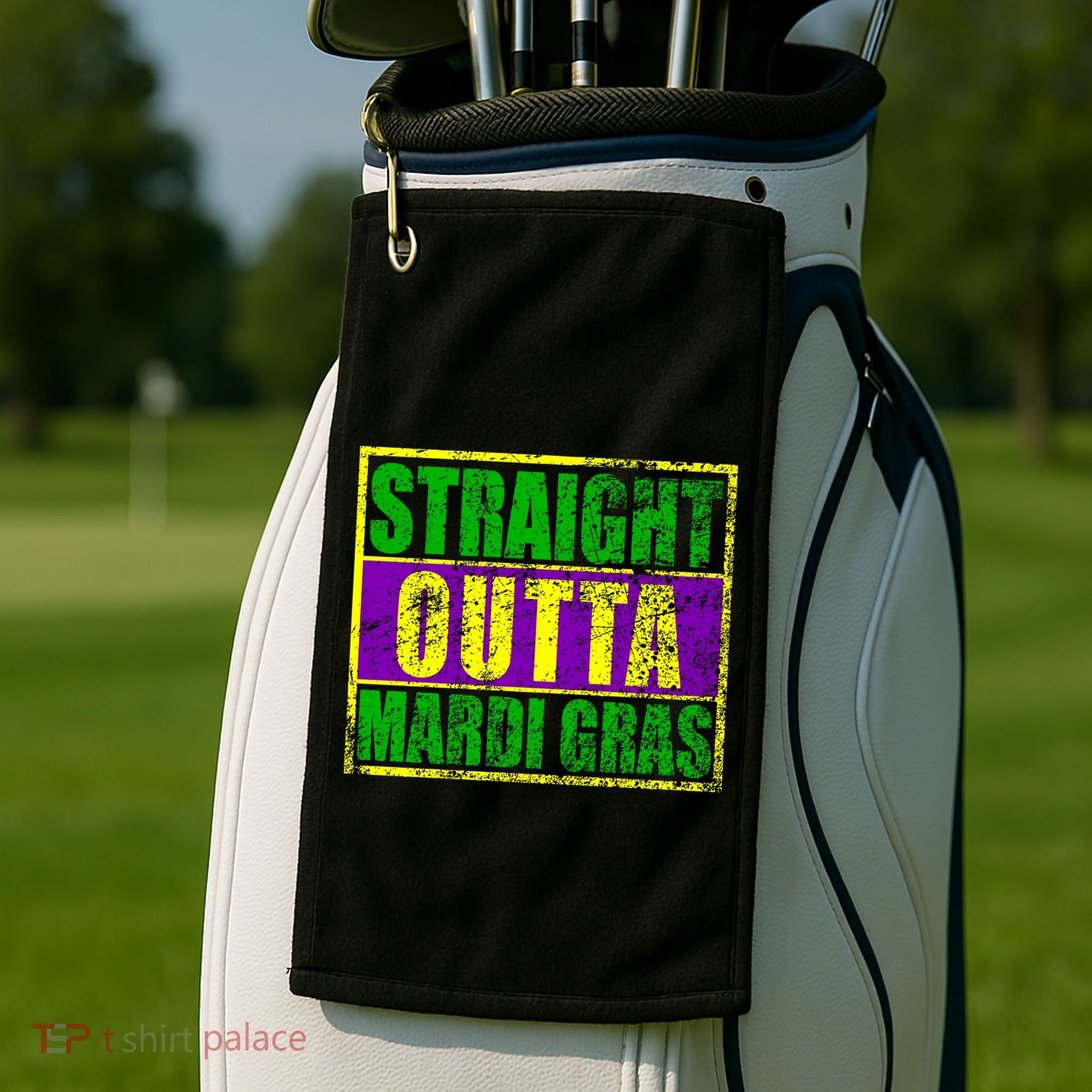Striaght Outta Mardi Gras New Orleans Party Golf Towel