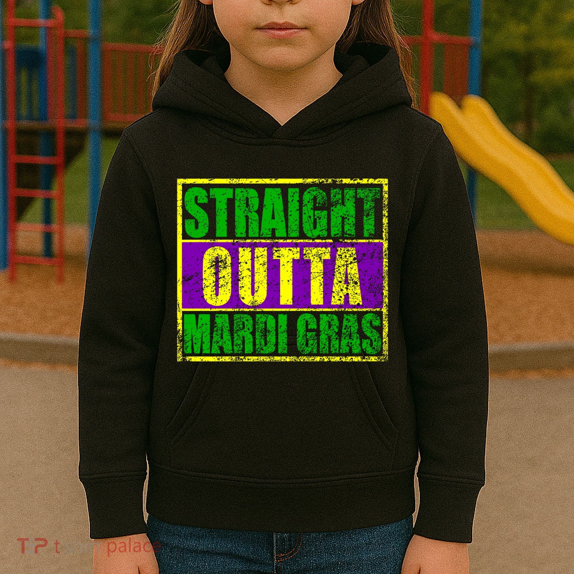 Striaght Outta Mardi Gras New Orleans Party Kids Hoodie