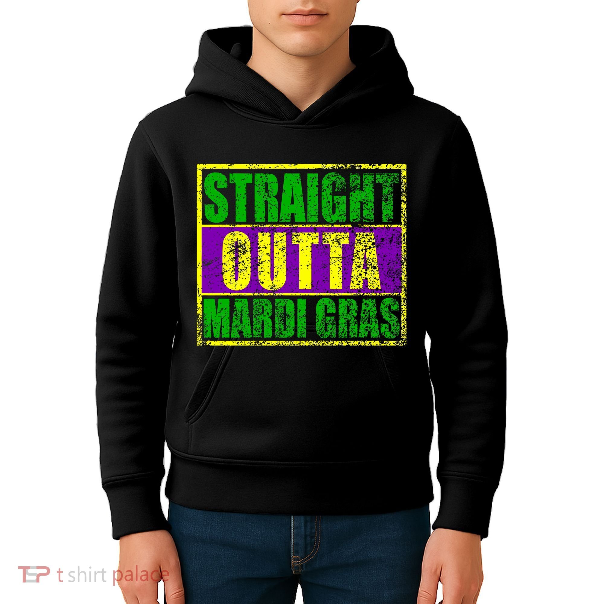 Striaght Outta Mardi Gras New Orleans Party Kids Hoodie