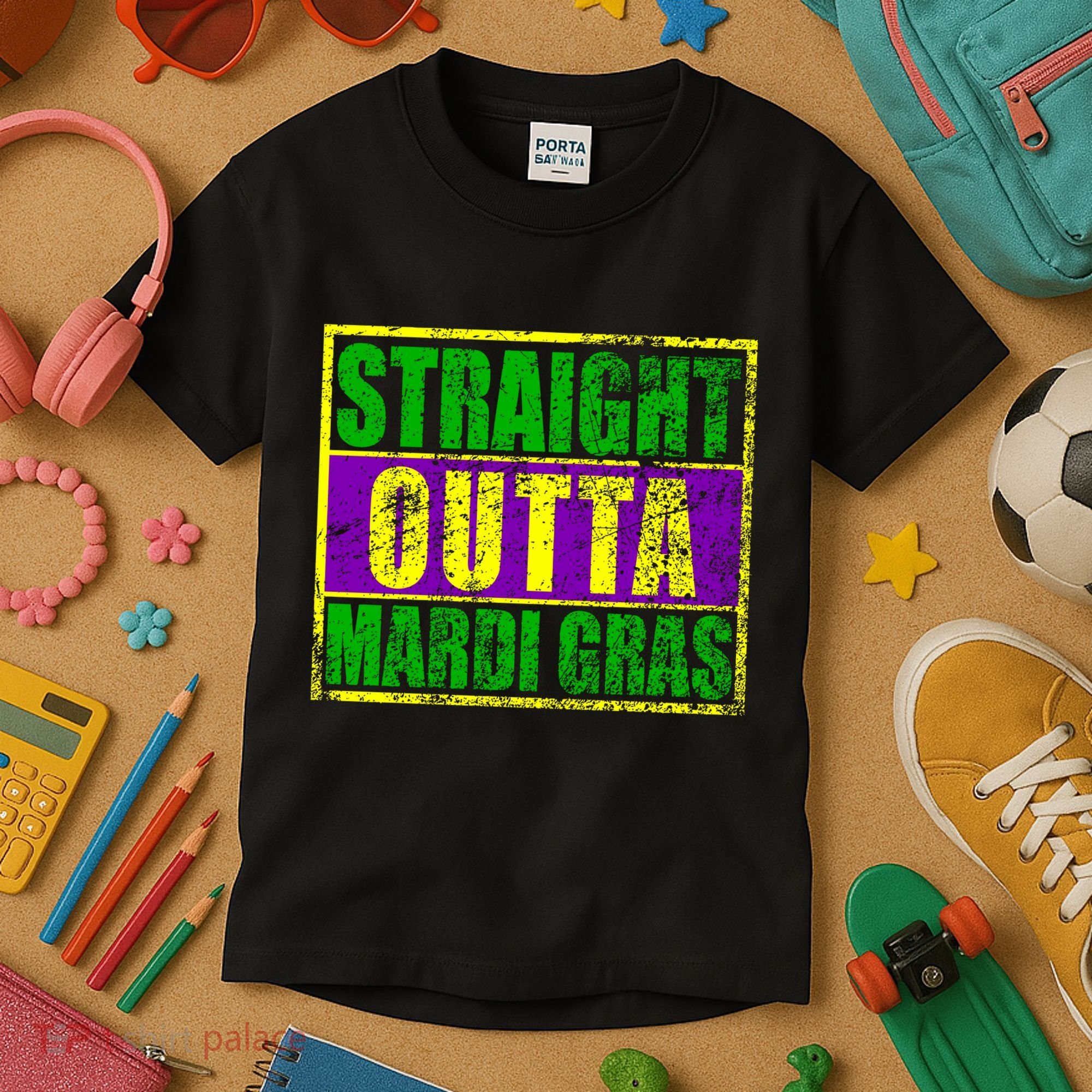 Striaght Outta Mardi Gras New Orleans Party Kids T-Shirt