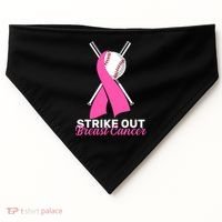 Strike Out Breast Cancer USA-Made Doggie Bandana thumb 0