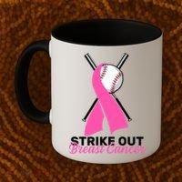 Strike Out Breast Cancer Coffee Mug thumb 2