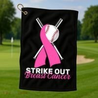 Strike Out Breast Cancer Golf Towel thumb 1